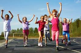 Plakat zdrowy jogging dzieci lekkoatletka