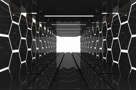 Plakat nowoczesny architektura tunel korytarz 3d