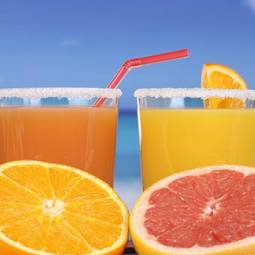Naklejka owoc zdrowy napój plaża