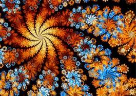 Plakat fraktal kwiat spirala wzór