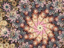 Plakat wzór kwiat spirala fraktal
