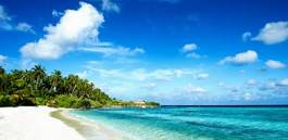 Plakat natura malediwy panorama plaża raj
