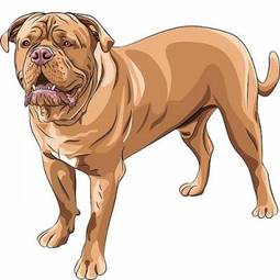 Naklejka ilustracja psa french mastiff
