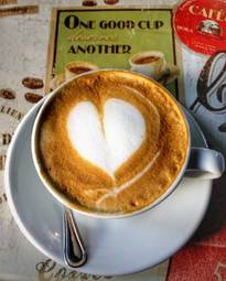 Plakat filiżanka serce kawa