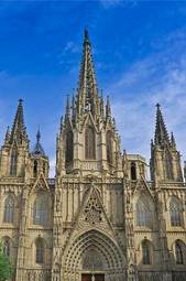 Plakat kościół antyczny sztuka barcelona katedra