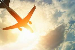 Plakat samolot transport londyn odrzutowiec niebo
