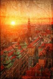 Obraz na płótnie wrocław retro europa panorama wieża