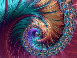 Naklejka fraktal spirala 3d trend