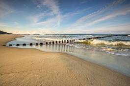 Obraz na płótnie fala lato falochron zmierzch plaża