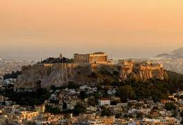 Plakat ateny wzgórze grecja
