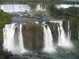 Plakat brazylia pejzaż wodospad woda drzewa