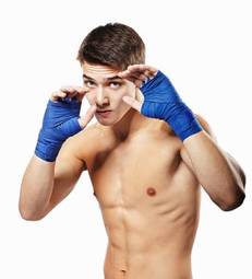 Plakat portret boks mężczyzna kick-boxing bokser
