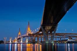 Naklejka tajlandia most król noc