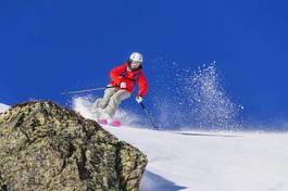 Plakat śnieg sporty zimowe sportowy narciarz