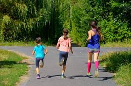 Plakat fitness jogging dzieci kobieta zabawa