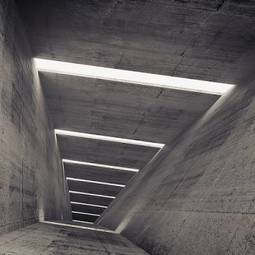 Plakat perspektywa tunel korytarz 3d architektura