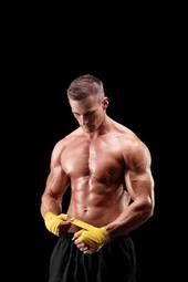 Plakat lekkoatletka bokser przystojny ciało sport