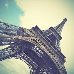 Plakat francja wieża eifel vintage perspektywa