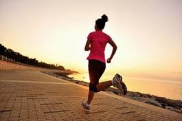 Plakat dziewczynka jogging ruch ludzie fitness