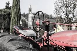 Fotoroleta rolnictwo traktor niebo stary