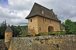 Plakat francja zamek wioska