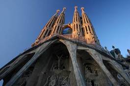 Plakat katedra sztuka barcelona europa