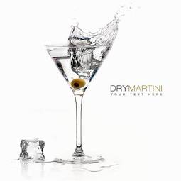 Plakat noc napój świeży lód martini