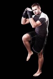 Obraz na płótnie lekkoatletka kick-boxing ćwiczenie