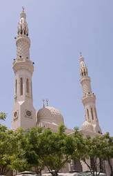 Plakat meczet niebo wielki religia minaret
