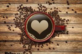 Plakat miłość serce kawiarnia kawa napój