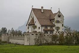 Plakat zamek szwajcaria kanton