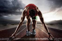 Plakat ćwiczenie lekkoatletka sport sprint fitness