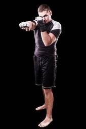 Plakat kick-boxing fitness lekkoatletka mężczyzna