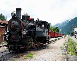 Plakat lokomotywa parowa austria retro lokomotywa