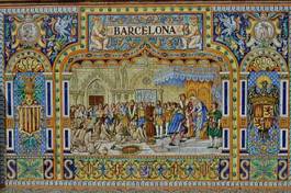 Plakat hiszpania sztuka barcelona dachówka andaluzja