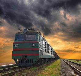 Naklejka transport lokomotywa niebo