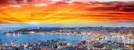 Plakat azja turcja panorama woda miejski