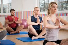 Naklejka zdrowie ludzie spokojny joga fitness