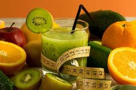 Plakat owoc zdrowy warzywo napój obraz