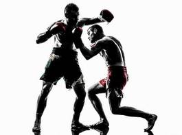 Plakat sport kick-boxing mężczyzna boks