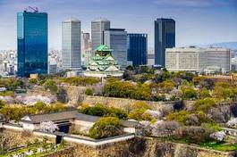Naklejka metropolia drapacz zamek japonia