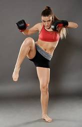 Plakat kick-boxing sport dziewczynka