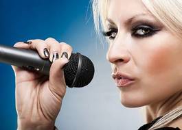 Plakat makijaż muzyka kobieta piękny śpiew