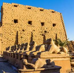 Plakat aleja egipt afryka świątynia architektura