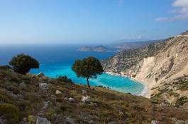 Naklejka wyspa woda grecja góra