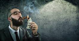 Plakat mężczyzna dorosły palenie bogactwo biznesmen
