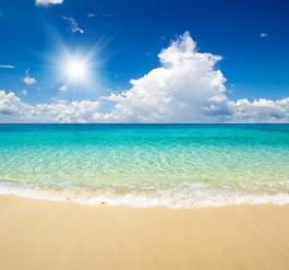 Plakat słońce zatoka piękny wyspa raj