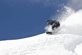 Plakat alpy snowboard słońce