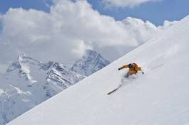 Plakat góra śnieg krajobraz sporty zimowe