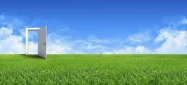 Plakat niebo piękny natura trawa pole
